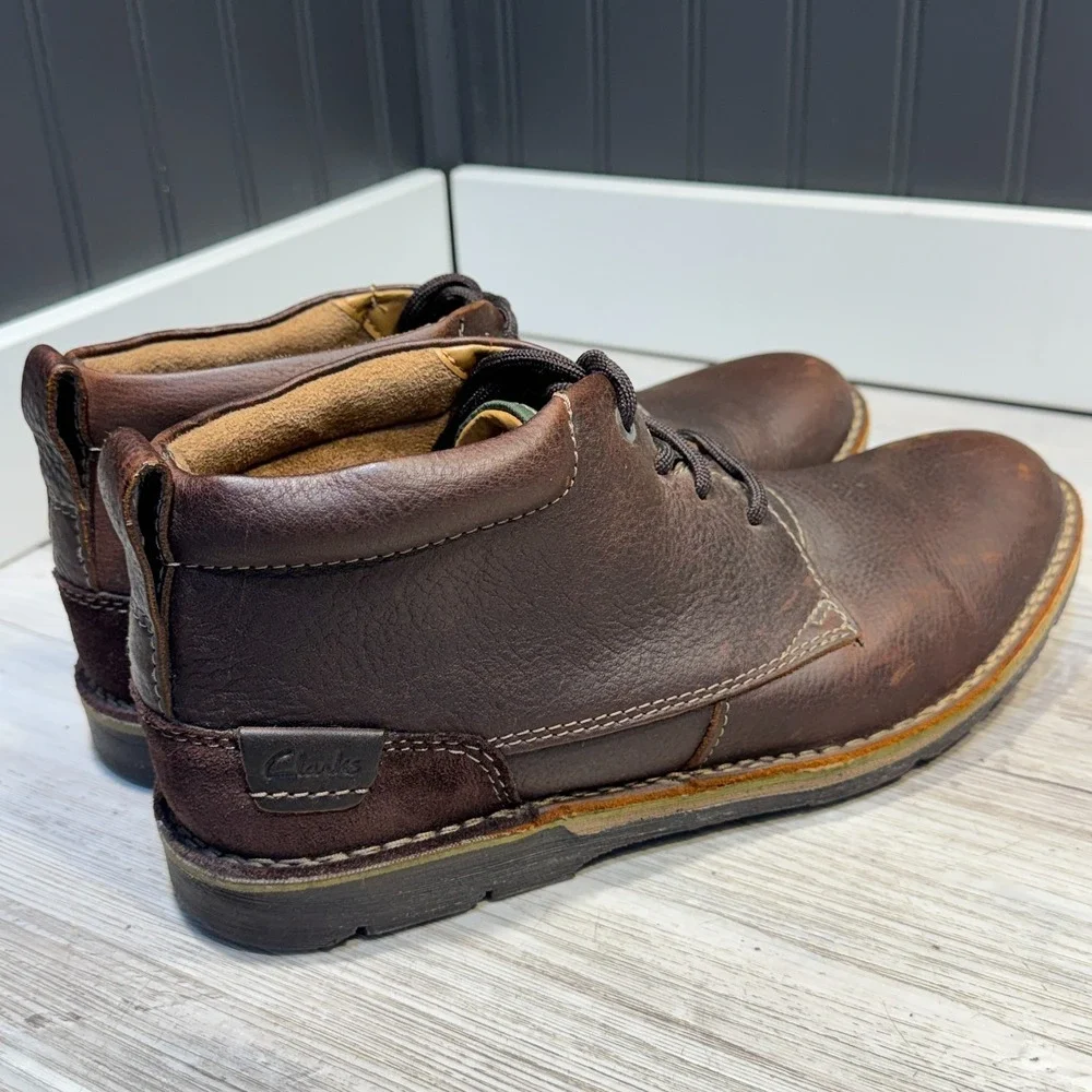 Clarks Edgewick Mid Chukka Men's‎ Sz 10M Brown Soft Cushion Ortholite Comfort